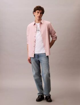 Camisa clásica Oxford a rayas con botones Camisa clásica Oxford a rayas con botones