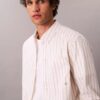 Camisa clásica Oxford a rayas con botones Camisa clásica Oxford a rayas con botones