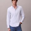 Camisa clásica Oxford de algodón elástico a rayas con botones Camisa clásica Oxford de algodón elástico a rayas con botones