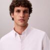 Camisa clásica Oxford de algodón elástico a rayas con botones Camisa clásica Oxford de algodón elástico a rayas con botones