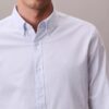 Camisa clásica Oxford de algodón elástico a rayas con botones Camisa clásica Oxford de algodón elástico a rayas con botones