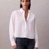 Camisa corta de corte cuadrado con botones Camisa corta de corte cuadrado con botones
