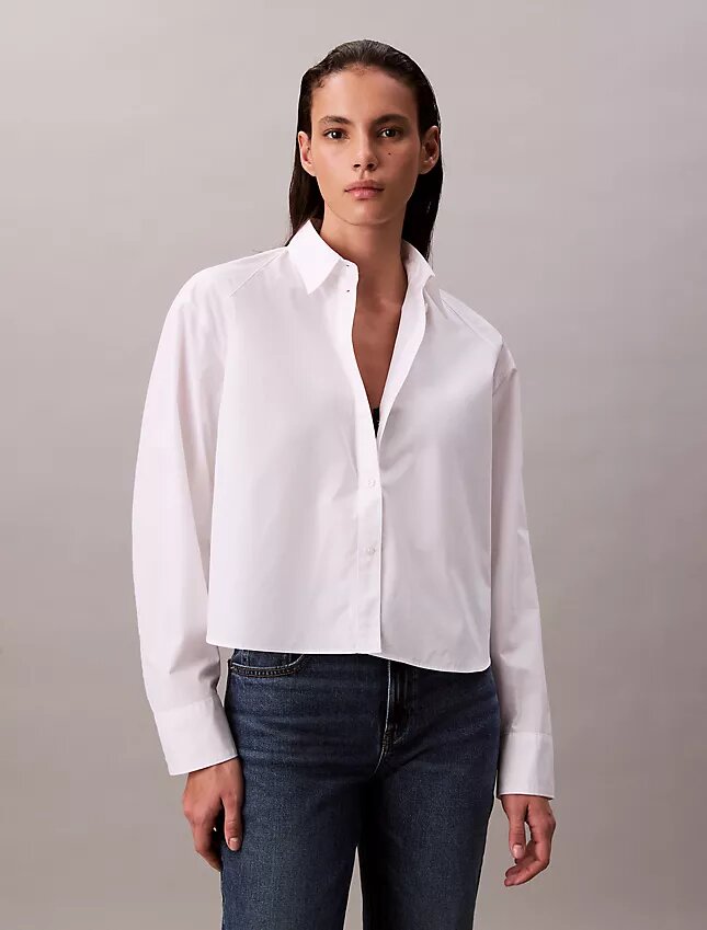 Camisa corta de corte cuadrado con botones Camisa corta de corte cuadrado con botones