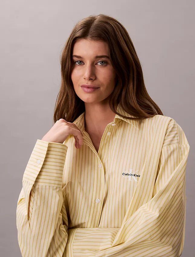 Camisa corta de dormir de popelín de algodón Camisa corta de dormir de popelín de algodón