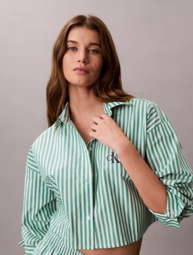 Camisa corta de dormir de popelín de algodón Camisa corta de dormir de popelín de algodón