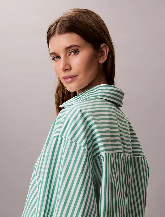 Camisa corta de dormir de popelín de algodón Camisa corta de dormir de popelín de algodón