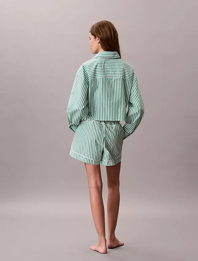 Camisa corta de dormir de popelín de algodón Camisa corta de dormir de popelín de algodón