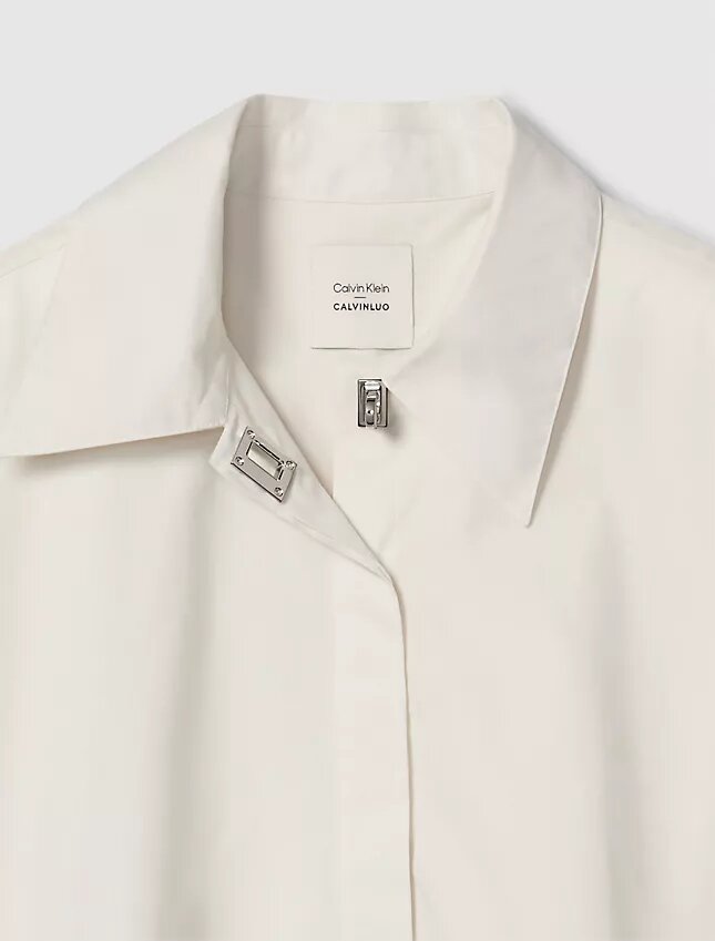 Camisa corta de popelín con botones Camisa corta de popelín con botones