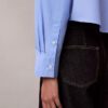 Camisa corta de popelín con botones y corte holgado