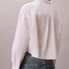Camisa corta de popelín de algodón con corte cuadrado y botones Camisa corta de popelín de algodón con corte cuadrado y botones