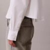 Camisa corta holgada de popelín con botones Camisa corta holgada de popelín con botones