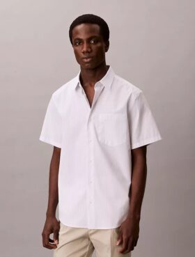 Camisa de algodón Cotton Stretch con rayas finas y botones