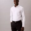 Camisa de corte ajustado con botones en color acero liso Camisa de corte ajustado con botones en color acero liso