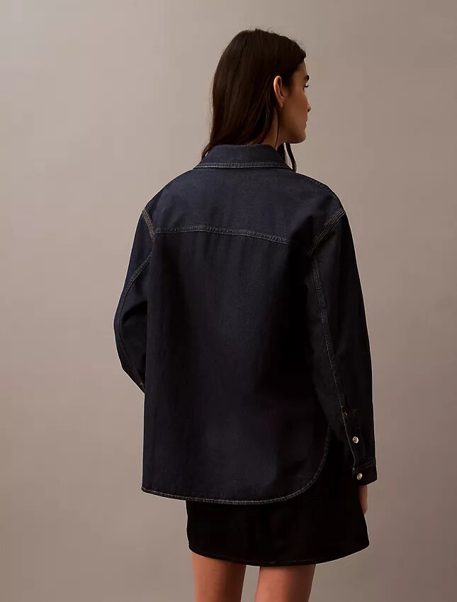 Camisa de Denim holgada con botones Camisa de Denim holgada con botones