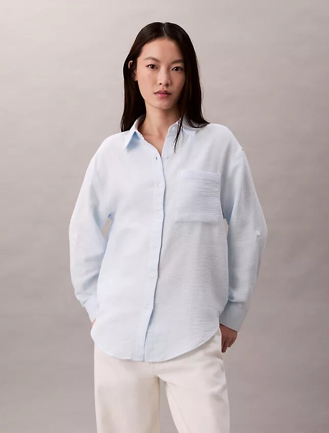 Camisa de doble gasa con lengüetas Camisa de doble gasa con lengüetas
