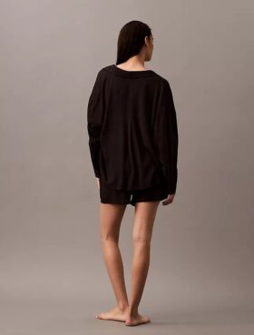 Camisa de dormir de viscosa tejida con botones Camisa de dormir de viscosa tejida con botones