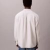 Camisa de franela melange con botones y corte holgado Camisa de franela melange con botones y corte holgado