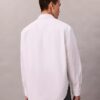 Camisa de popelín con estampado gráfico y botones, corte holgado Camisa de popelín con estampado gráfico y botones, corte holgado