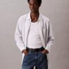 Camisa de popelín de algodón a rayas con botones Camisa de popelín de algodón a rayas con botones