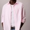 Camisa de popelín lavado con botones y corte holgado