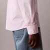 Camisa de popelín lavado con botones y corte holgado
