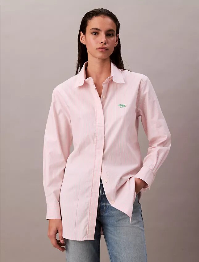 Camisa de rayas holgada con botones Camisa de rayas holgada con botones