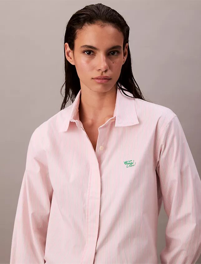 Camisa de rayas holgada con botones Camisa de rayas holgada con botones