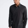 Camisa de vestir ajustada de algodón con diseño en espiga Camisa de vestir ajustada de algodón con diseño en espiga