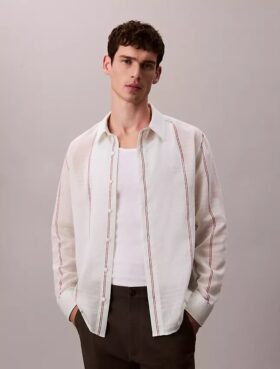Camisa holgada de algodón y nailon