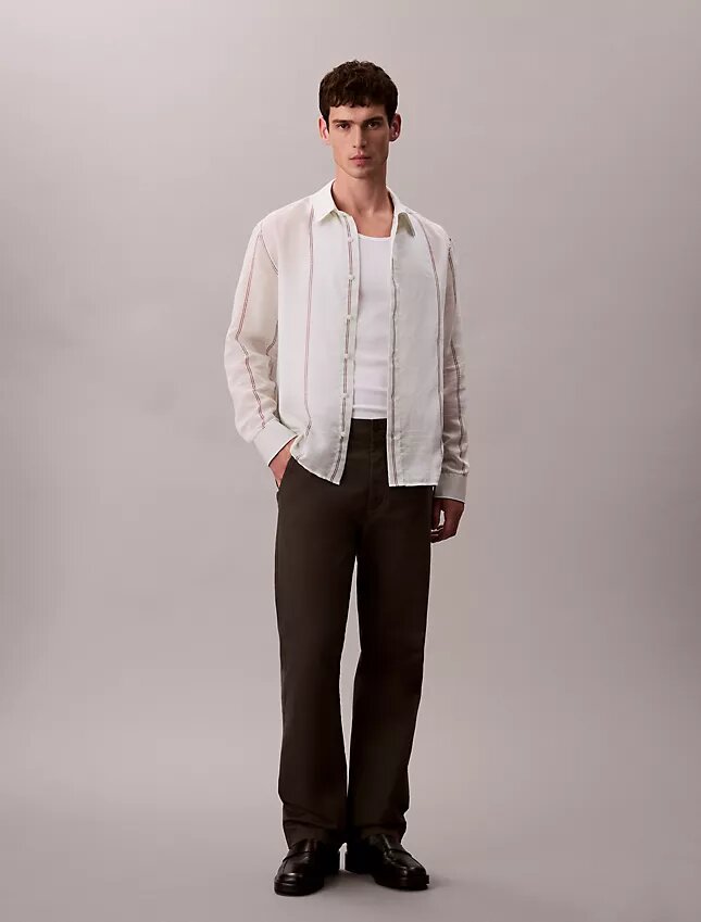 Camisa holgada de algodón y nailon Camisa holgada de algodón y nailon