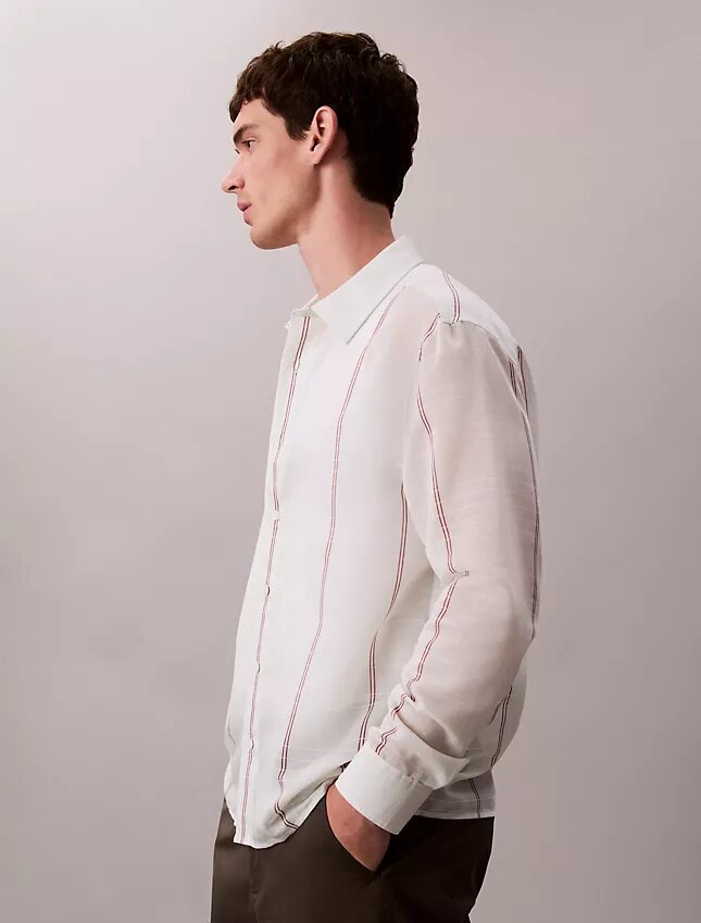 Camisa holgada de algodón y nailon Camisa holgada de algodón y nailon