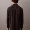 Camisa holgada de mezcla de lana con botones Camisa holgada de mezcla de lana con botones
