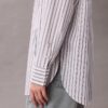 Camisa holgada de popelín a rayas con botones Camisa holgada de popelín a rayas con botones