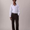 Camisa holgada de rayas de algodón con botones
