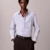 Camisa holgada de rayas de algodón con botones