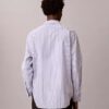 Camisa holgada de rayas de algodón con botones