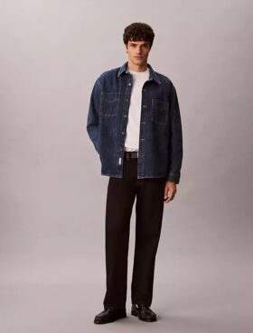 Camisa oversize de Denim con Monogram integral estilo años 90
