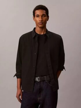 Camisa oversize de sarga lavada Camisa oversize de sarga lavada
