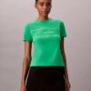 Camiseta ajustada con gráfico de logotipo a rayas Camiseta ajustada con gráfico de logotipo a rayas