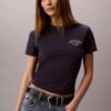 Camiseta ajustada con gráfico del logotipo curvado Camiseta ajustada con gráfico del logotipo curvado