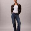 Camiseta ajustada de Modal elástico acanalado Camiseta ajustada de Modal elástico acanalado
