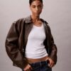 Camiseta ajustada de Modal elástico acanalado Camiseta ajustada de Modal elástico acanalado