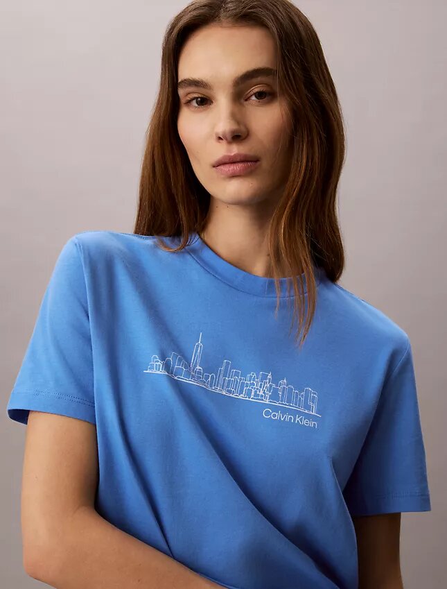 Camiseta clásica con diseño gráfico del paisaje urbano de Nueva York Camiseta clásica con diseño gráfico del paisaje urbano de Nueva York