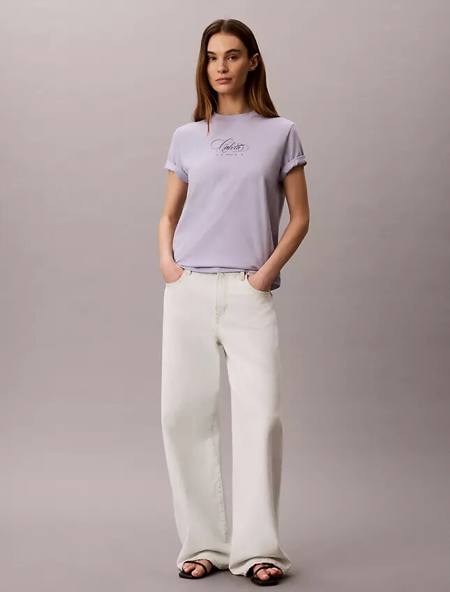 Camiseta clásica con el logotipo Calvin Script Camiseta clásica con el logotipo Calvin Script