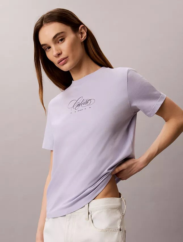 Camiseta clásica con el logotipo Calvin Script Camiseta clásica con el logotipo Calvin Script