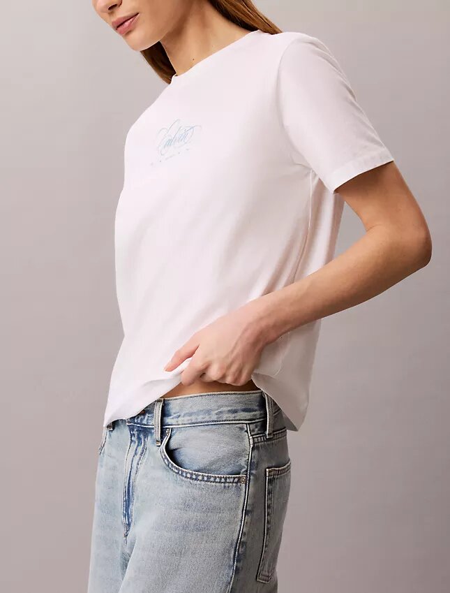 Camiseta clásica con el logotipo Calvin Script Camiseta clásica con el logotipo Calvin Script
