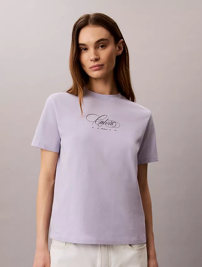 Camiseta clásica con el logotipo Calvin Script Camiseta clásica con el logotipo Calvin Script
