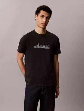 Camiseta clásica con gráfico de horizonte urbano