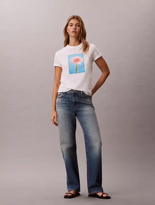 Camiseta clásica con gráfico de margaritas Camiseta clásica con gráfico de margaritas