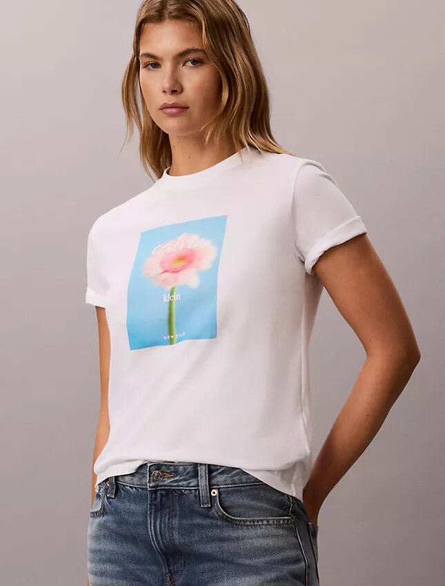 Camiseta clásica con gráfico de margaritas Camiseta clásica con gráfico de margaritas